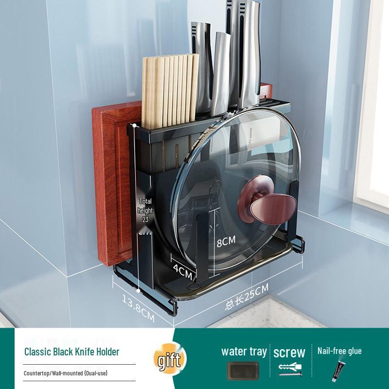 Многофункциональная подставка для хранения кухонных ножей и разделочных досок из нержавеющей стали