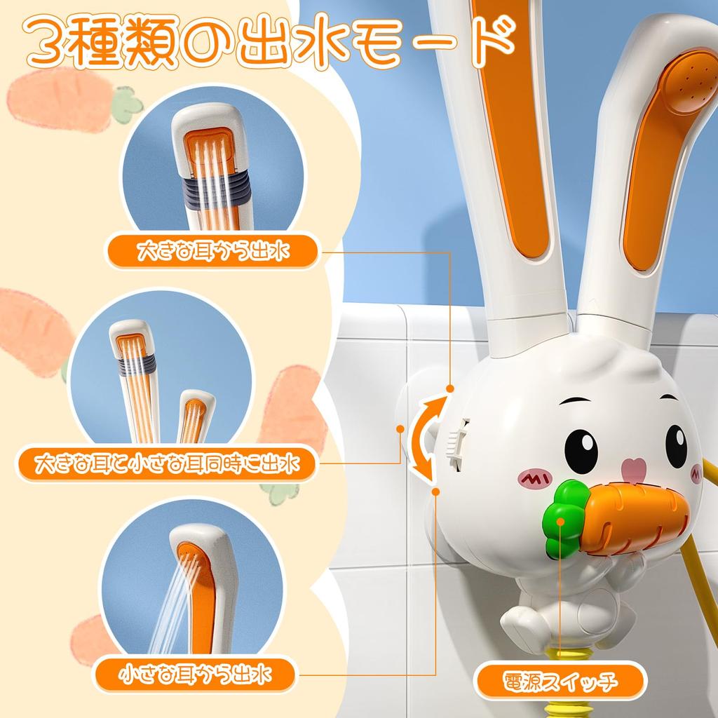 HOLYFUN Bath Water Play Душевая насадка Кролик Плавающая ванна Животное Сильная присоска Циркулирующий фонтан Сильная водный развивающая игрушка для ребенка на день рождения