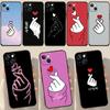 Чехол Kpop Finger Heart для iPhone X XR XS Max 12 13 Mini 7 8 Plus SE 2020 11 12 13 14 15 Pro Max задняя крышка