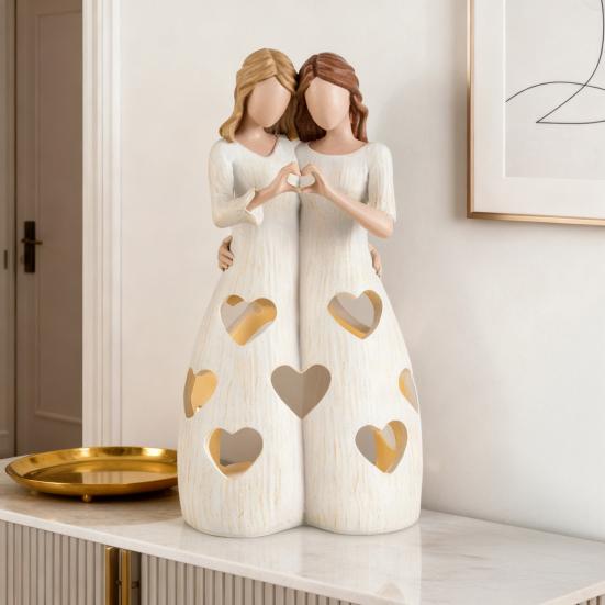 Светодиодный светильник в форме свечи с полым узором «Любовь», лампа для создания атмосферы в гостиной, теплая на ощупь, из смолы, для дома