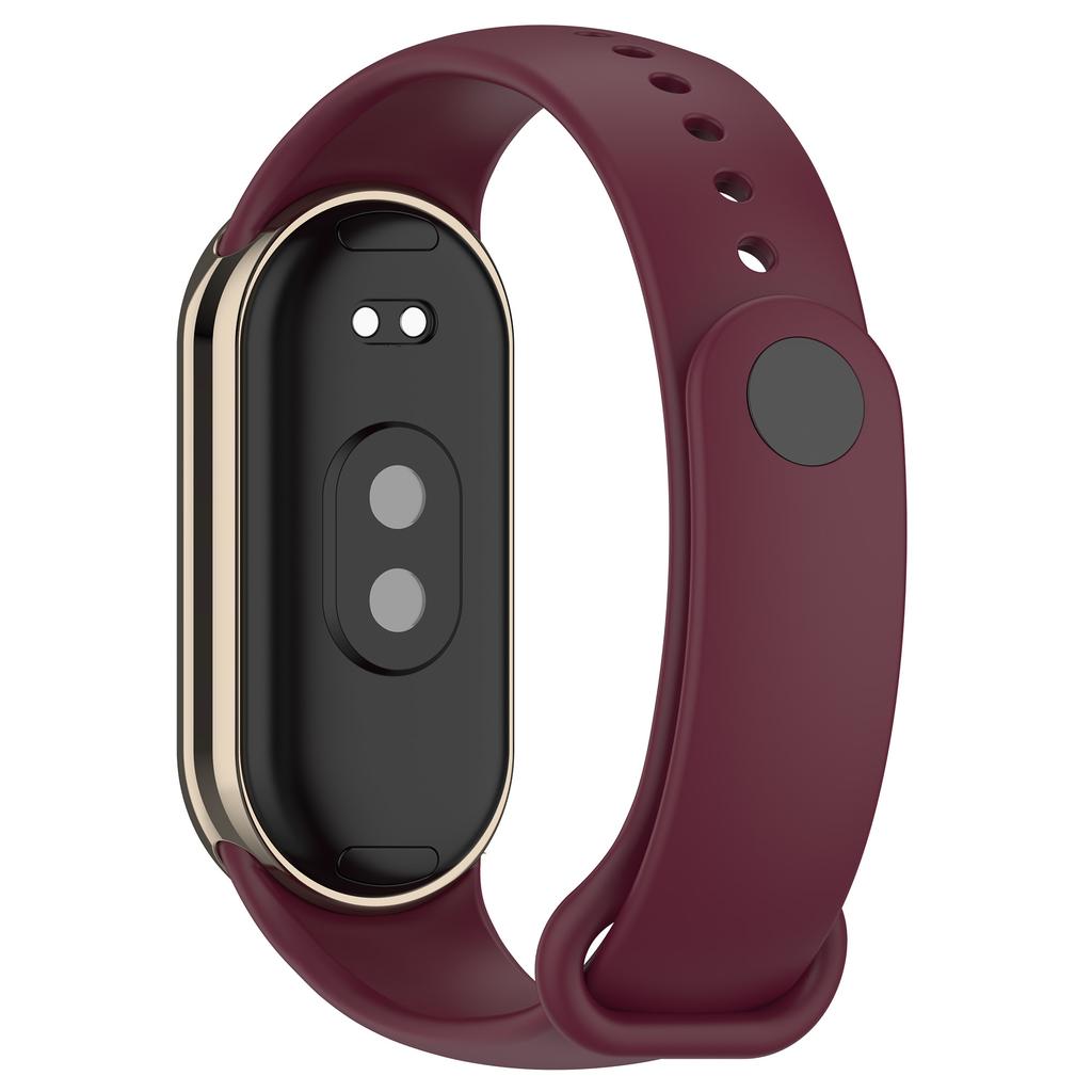 Для Xiaomi Smart Band 9 NFC/Band 9/Band 8 NFC/Band 8 Силиконовый ремешок для часов с металлическим коннектором