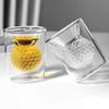 2pcs 50ml Golf Ball Glass Cups Funny Double Walled Shot Glass Drinking Spirits Glasses Forwhiskey Tea Espresso Coffee