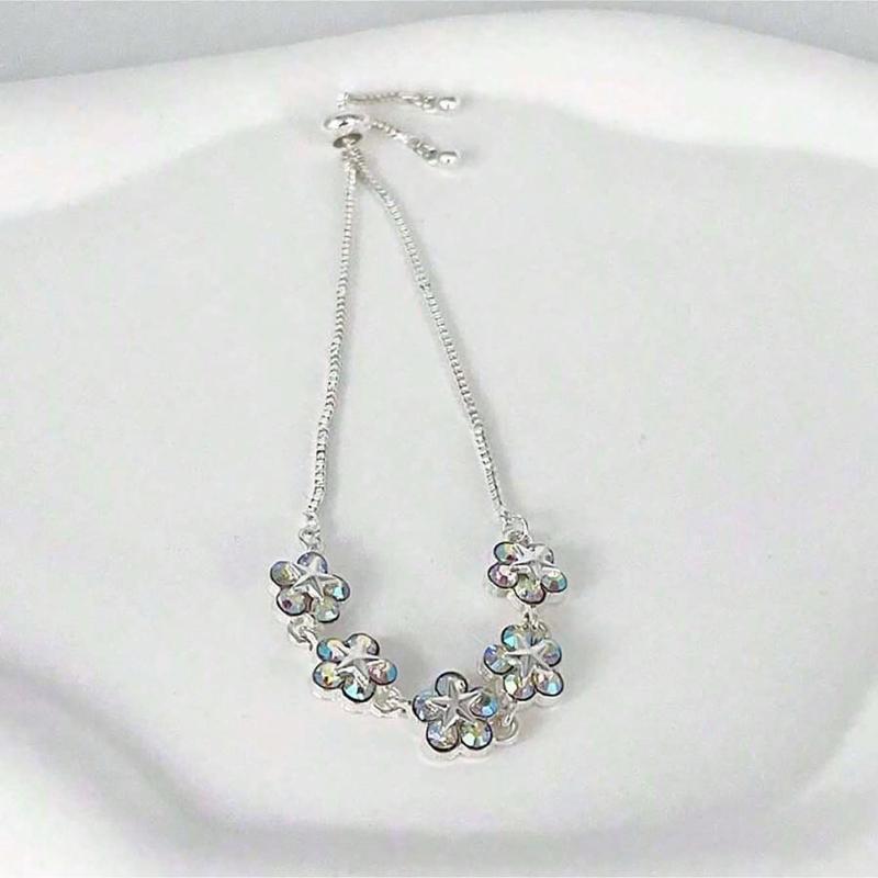 1pc Brick-Inlaid Snowflake Zirconia Fashionable Simple Bracelet - High-End, Versatile Ornament with Elegant