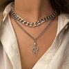 Vintage Multi-layer Coin Pendant Choker Necklace For Women Gold Silver Color Fashion Chunky Chain Necklaces Jewelry