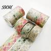 Planner Adhesive Tape 3 Rolls Golden Foil Washi Tape, Retro Plaid Leaf Pattern Decorative Kit Masking for DIY Crafts, Journal, Planner, Scrapbooking