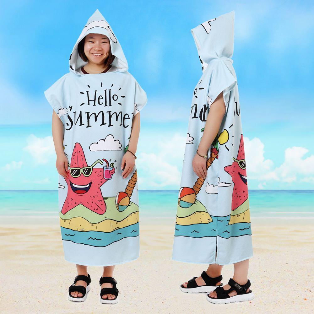 Купание Серфинг Женщины Мужчины Мода Пляж Пеленание Полотенце С Капюшоном Гидрокостюм Серфинг Пончо Полотенце Халат