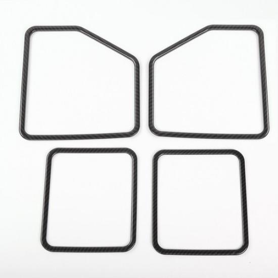 Carbon Fiber Front & Rear Door Speaker Cover Frame Trim Kit for Ford F150 15-19