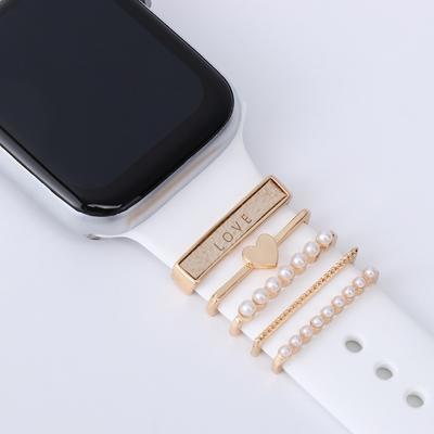 Для Apple Watch Band металлические подвески декоративное кольцо с бриллиантовым орнаментом умные часы силиконовый ремешок аксессуары для браслета iwatch