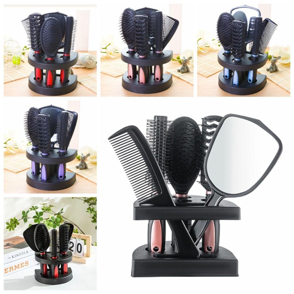 5 шт./набор противоскользящих зеркал для макияжа, набор расчесок, антистатическая расческа с держателем для парикмахера
