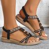 Женские Сандалии Летние Сандалии Летняя Обувь Женская Очень Мягкие Sandalias Mujer Бохо Низкий Каблук Летняя Обувь