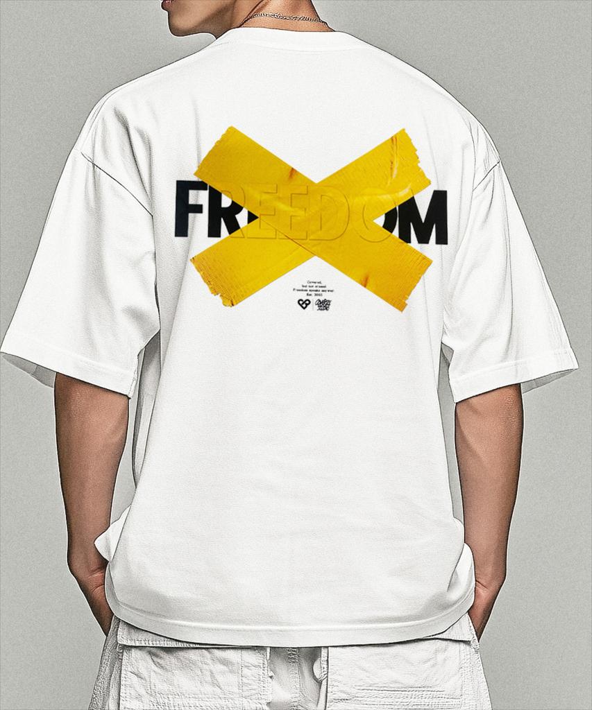 Графическая футболка Keobeolaijeu Freedom Yellow (белый)