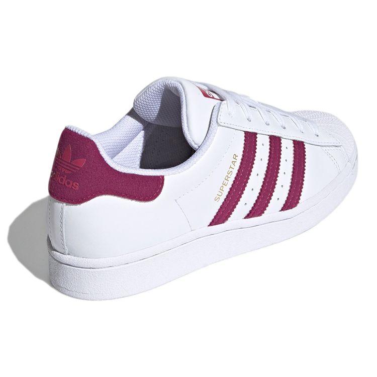 Adidas Оригинальные кроссовки Superstar с амортизацией, низкие, женские кроссовки, бело-фиолетовые S42645