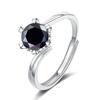 Bague Ringen Кольцо из стерлингового серебра 925 пробы, 1 карат, муассанит, ювелирные изделия с бриллиантами, снежинка, регулируемые кольца с шестью когтями для женщин