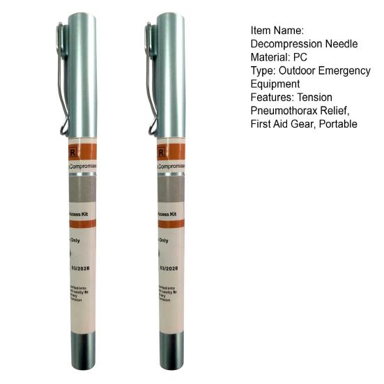 1/2 шт., игла для декомпрессии груди на открытом воздухе, игла для облегчения пневмоторакса, портативная игла для пирсинга, оборудование для оказания первой помощи
