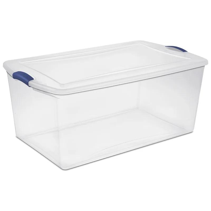 Clear Plastic Storage Bin with Latching Lid Stackable Organizing Container Blankets Clothing Seasonal Items Ideal Home Office
