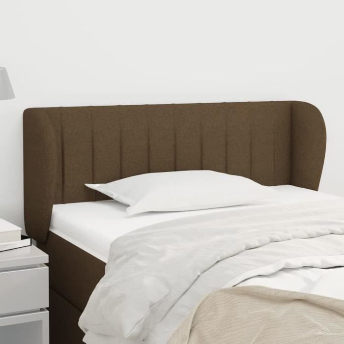 VidaXL Headboard with Ears Dark Brown 83x23x78-88 Cm Fabric3117359