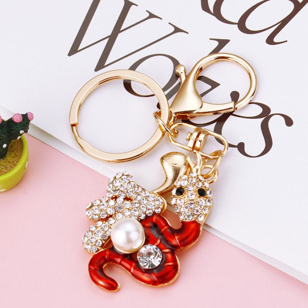 Китайский мультфильм горный хрусталь змея кулон брелок креативный ключ мужская сумка ювелирные изделия шарм богатство Acc T2P2