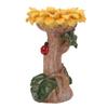 Sunflower Birdbath Resin Weather Resistant Ample Capacity Beautiful Bird Bath Feeder for Garden