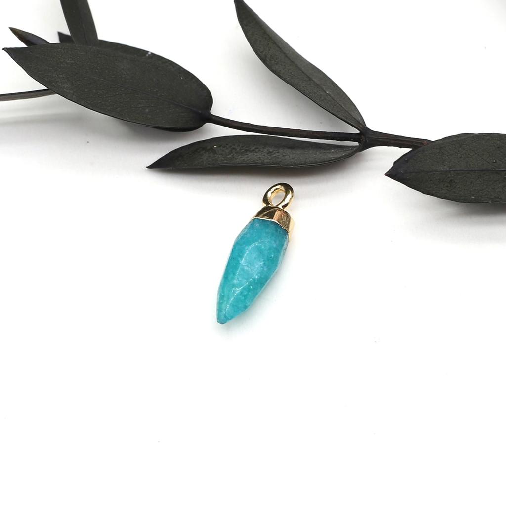 1шт граненый натуральный камень конус кулон маленький кристалл розовый кварц сплав подвески для изготовления ювелирных изделий DIY ожерелье серьги аксессуары 6x19 мм