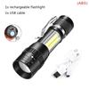 High Quality 3 LED Flashlight 18350 Aluminium Alloy Torch Rechargeable USB Light IP68 Waterproof with Magnet for Hiking Camping