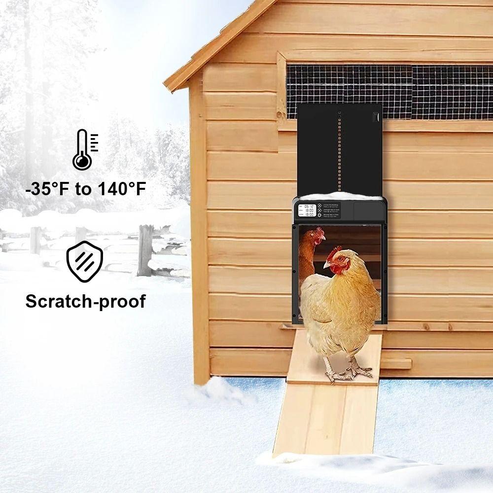 Timer Control Chicken Coop Door Automatic Auto Chicken Door Opener Safe Pet Flap Accessories House