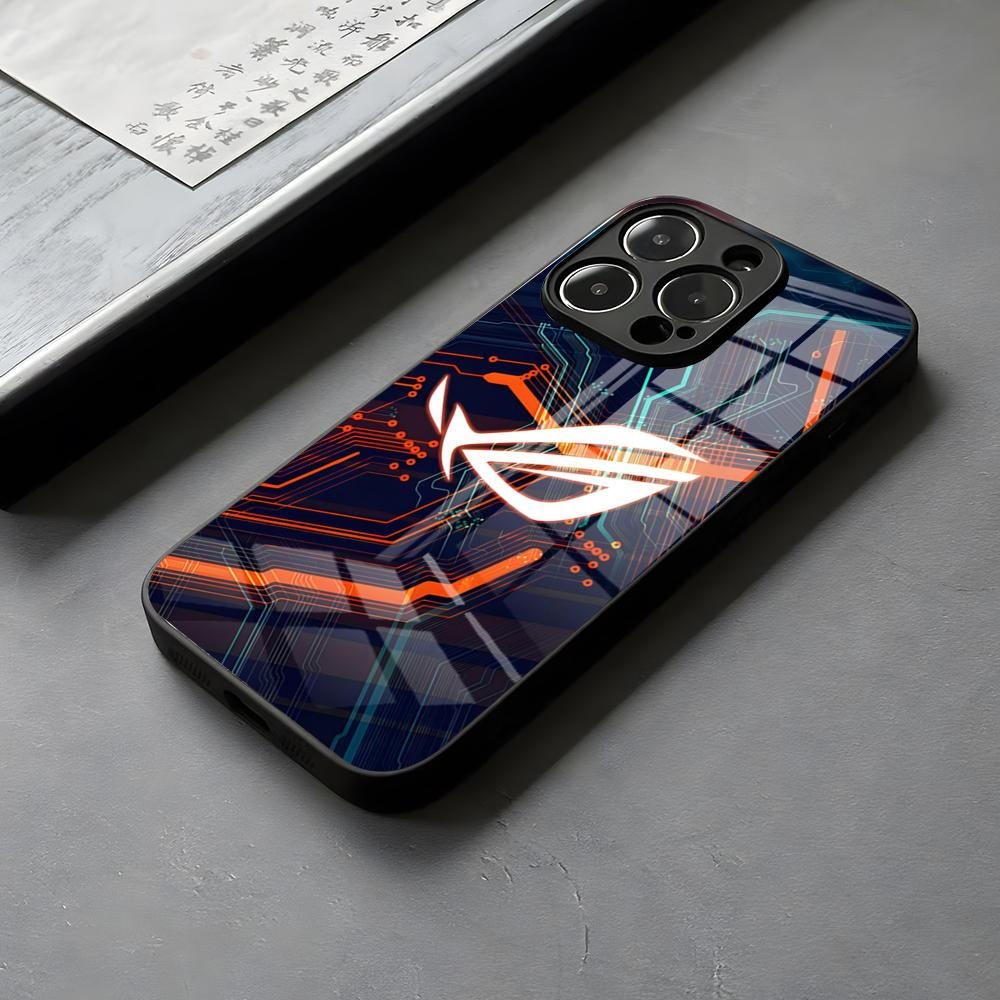 Чехол-стекло Asus Republic Of Gamers для iPhone 16 15 14 Pro Max 13 12 Mini 11 X XS XR 8 Plus Для Samsung Защита камеры