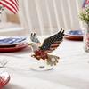 Eagle Tabletop Ornament, 360° Spinning Patriotic Acrylic Display with American Flag & Stars, High-Definition July 4th Independence Day Decor for