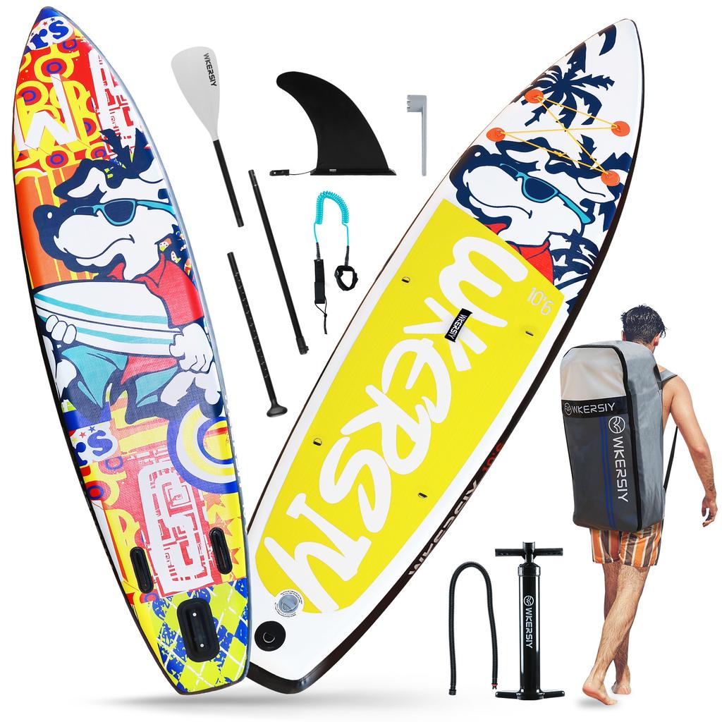 Inflatable Stand Up Paddleboard SUP Board 6 Inch Thick SUP Surfboard Surf Set with Paddleboard Surf