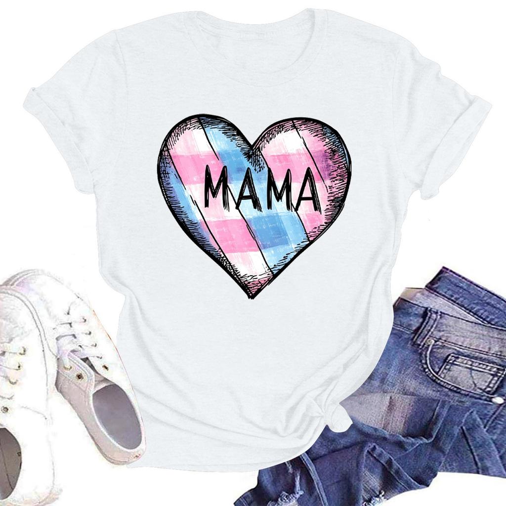 Женская повседневная футболка с круглым вырезом и короткими рукавами с принтом