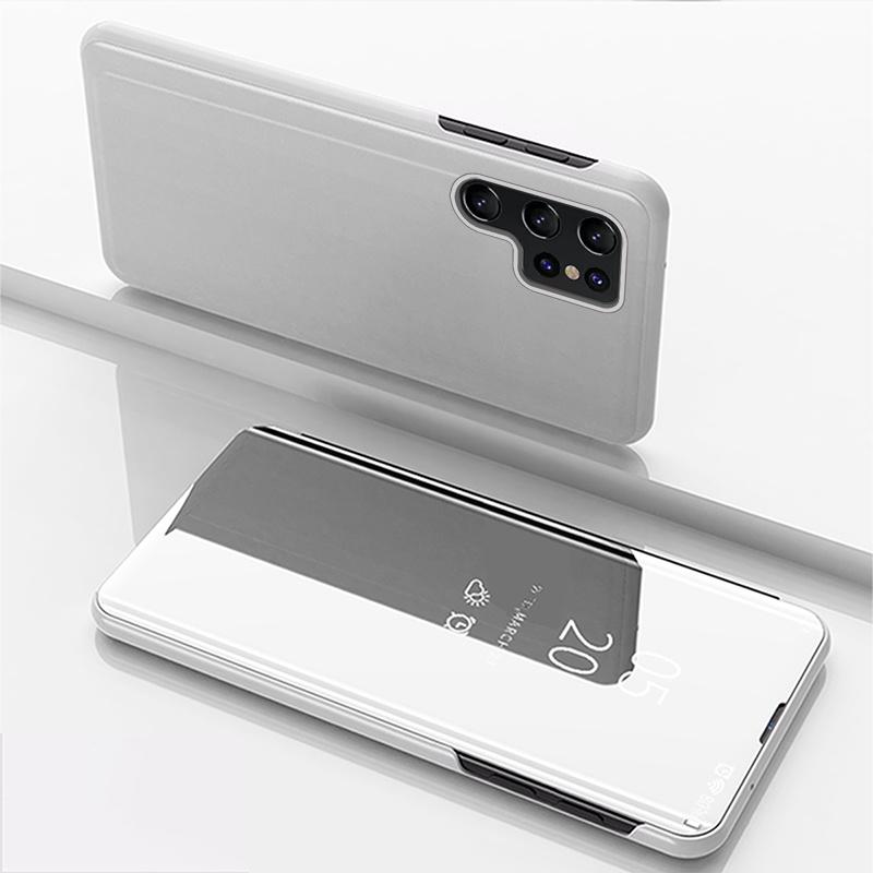Зеркальная флип-чехол из кожи с защитой на 360° для Samsung Galaxy S26 Ultra Pro S25 Edge Plus, с подставкой, противоударный чехол