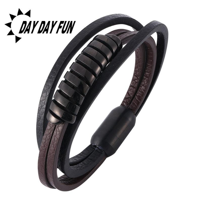 Meier Fashion leather cord handwoven bracelet men's bangle ethnic style hot selling jewelry