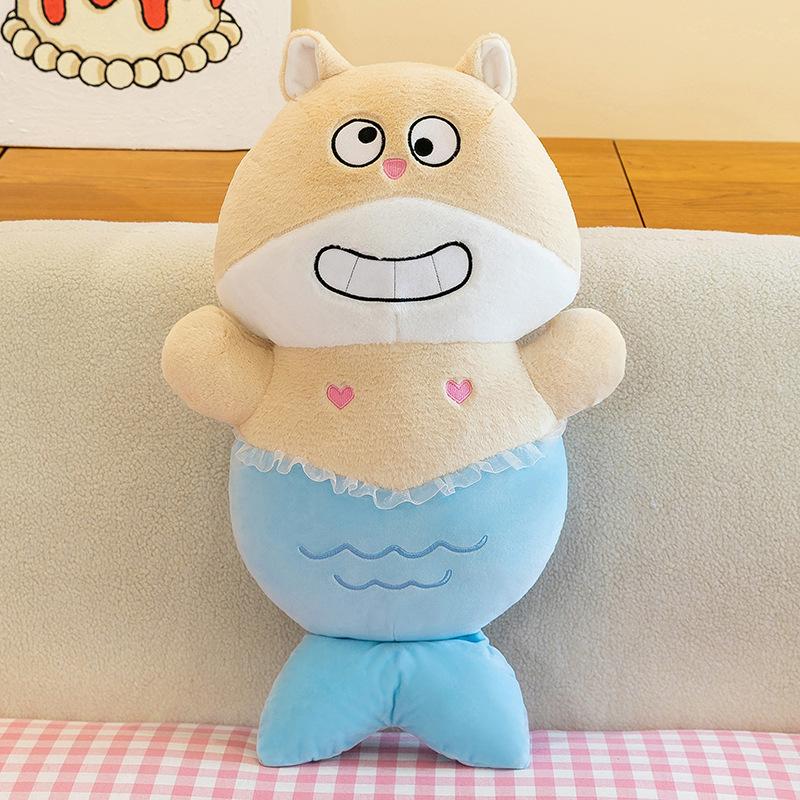 Креативная кукла-кошка русалка плюшевая игрушка милая большая полоска подушка для бросания подарок подушка для кровати