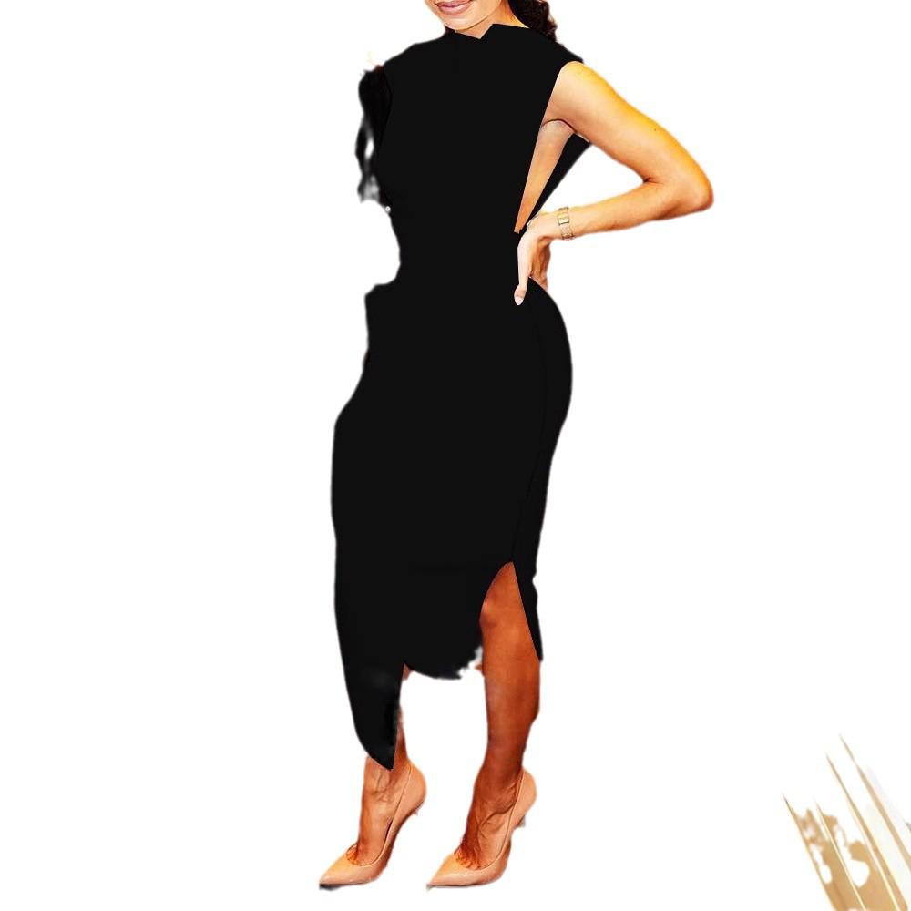 Летнее европейское и американское женское облегающее платье без рукавов с нестандартной линией бедер 2020 года