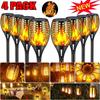 4Pcs Solar Flame Torch Light Flickering Light Waterproof Garden Decoration Outdoor Lawn Path Yard Patio Floor Lamp