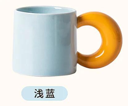 Contrasting Ceramic Mugs Personality Couple Coffee Mug Water Cup Breakfast Cups Milk Cup Milk Tea Cup Tea Mug Juice Glasses