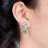 Huitan Gorgeous Green CZ Dangle Earrings for Women New Trendy Wedding Engagement Female Earrings Elegant Accessories Fancy Gift