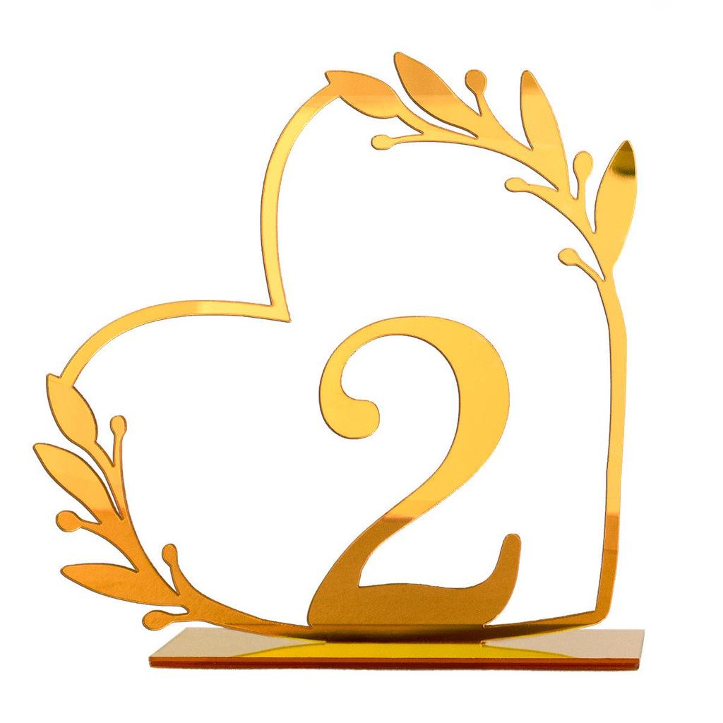 Acrylic Wedding Table Number Plate - DIY Mirror Decoration