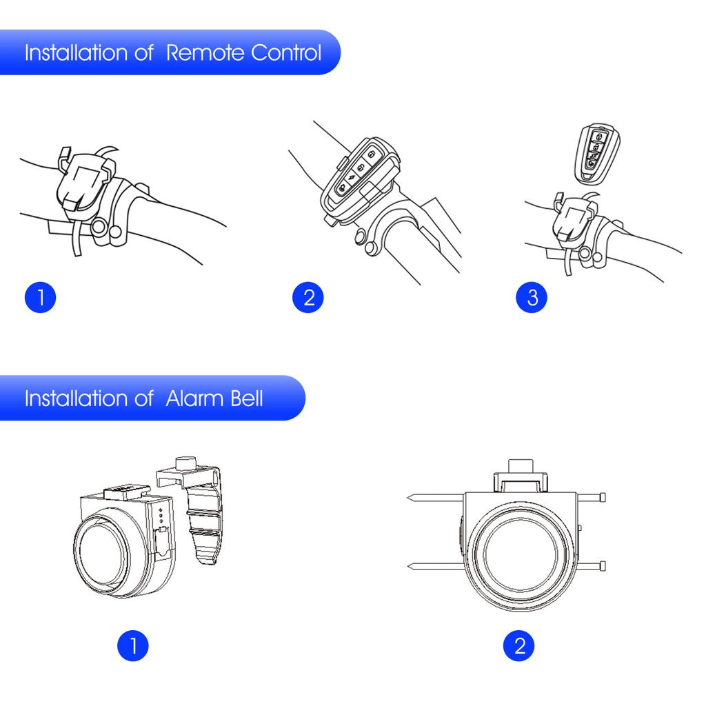 Wireless Bike Horn 115dB Loud Bicycle Anti-theft Horn IPX5 Bicycle Alarm Bell with 5 Sound Modes 3