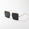 Frame Metal Glasses Square Gold Frame Street Sunglasses Women Cover Face Thin Sunglasses Men