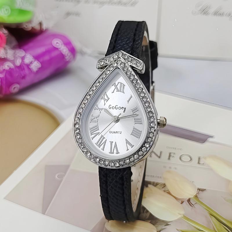 Fashion Women Rhinestones Quartz Watch Creative Leather Strap Wristwatch Gifts Ladies Clock Relojes Para Mujer Dropshipping