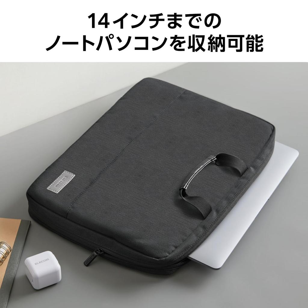 Elecom Чехол для компьютера Чехол для ПК, совместимый с 13,3/14-дюймовым MacBook Pro14 с внутренним карманом, легкий, черный BM-F07XBK