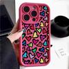 Fashion Hearts Pattern Phone Cover  For iPhone 16 Pro Max 15 Plus 14 13 12 11 Pro XR XS 8 7 Color Love Shockproof Lens Protection Soft Case