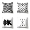 Полиэстеровая наволочка для подушки, украшение для автомобиля, для дома, с принтом, черно-белая, геометрическая, чехол для подушки на сиденье автомобиля, чехол для подушки для головы