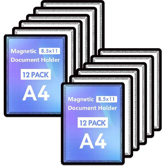 Magnetic Sticky Frames 4X6 with No-Residue Adhesive Backs,Work For Smooth Surface-Windows/Door/Glass/Ceramic,Black Dots Decoration Border,Photo Paper