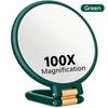 1 шт. 100-кратное HD ручное увеличительное зеркало для макияжа, переключаемое двойное увеличение 1x/100x, регулируемая на 360° ручка и зеркало,