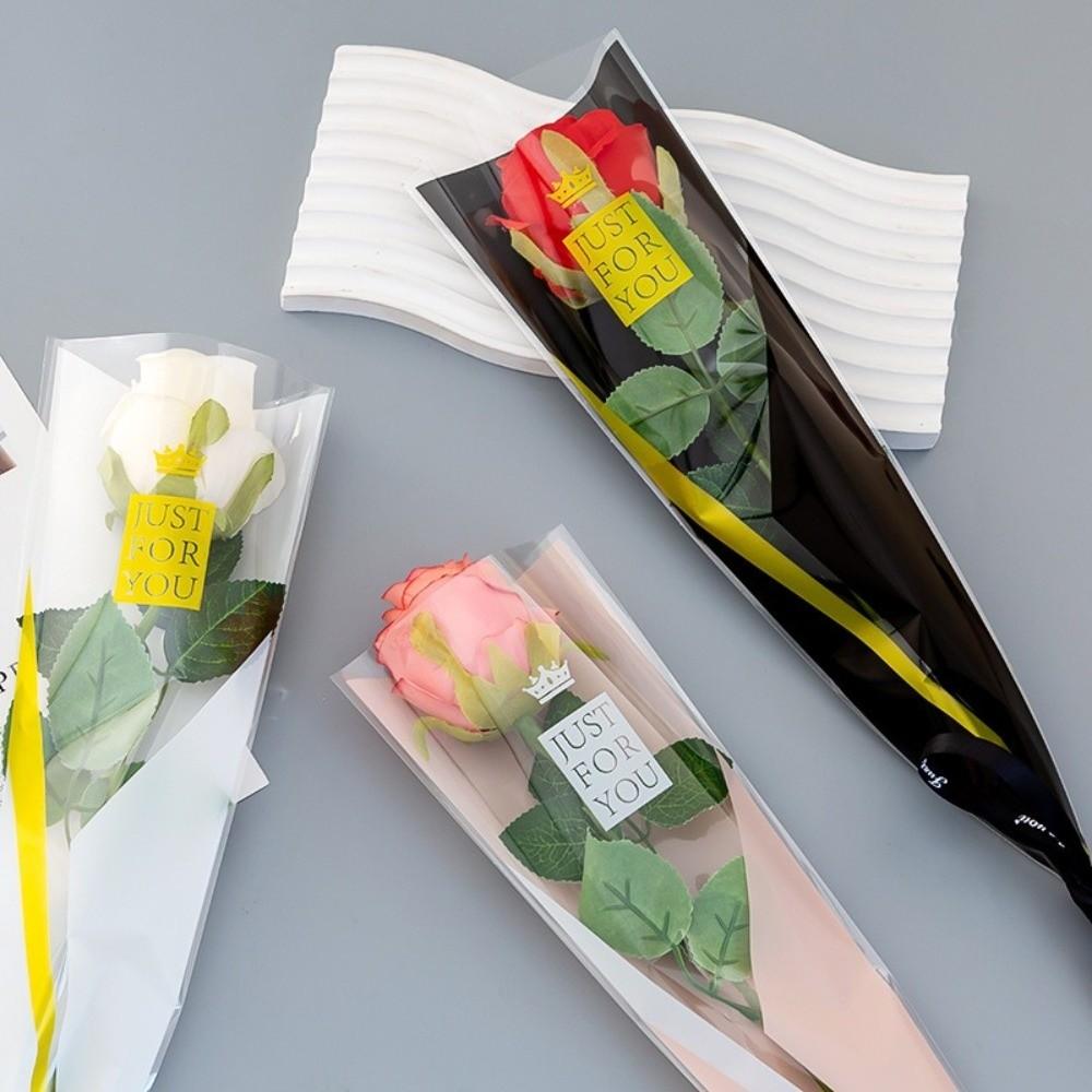 50 шт. DIY Пакет для упаковки цветов-корон Одноразовый водонепроницаемый пакет для одного цветка Прозрачный пакет для упаковки цветов Свадебный
