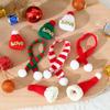 5pcs Small Christmas Hats 4.5cm Knitted Cartoon Cap Wine Bottle Christmas Doll Ornament Festival Decorations
