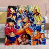 Фланелевое одеяло из аниме Dragon Ball - Мягкое, теплое, идеально подходит для дивана, постельного белья, кемпинга, путешествий, офиса, домашнего декора -QJY