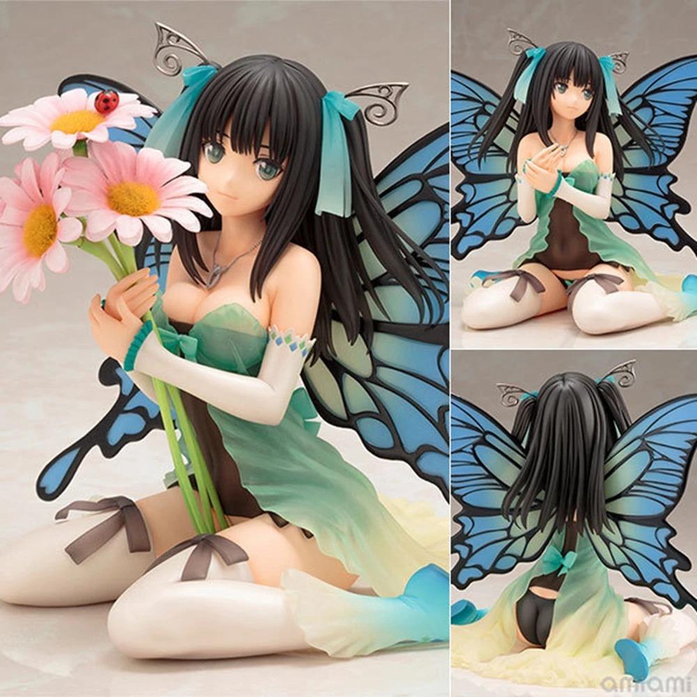 23CM Anime 4 Leaves Tony's Heroine Collection Hinagiku no Yousei Daisy 1/6 Sitting Figure Toy Gift Collection Action Figure PVC