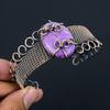 Purpurite Pure Copper Wire Wrapped Handmade Jewelry Bangle Bracelet Adjustable For Gift